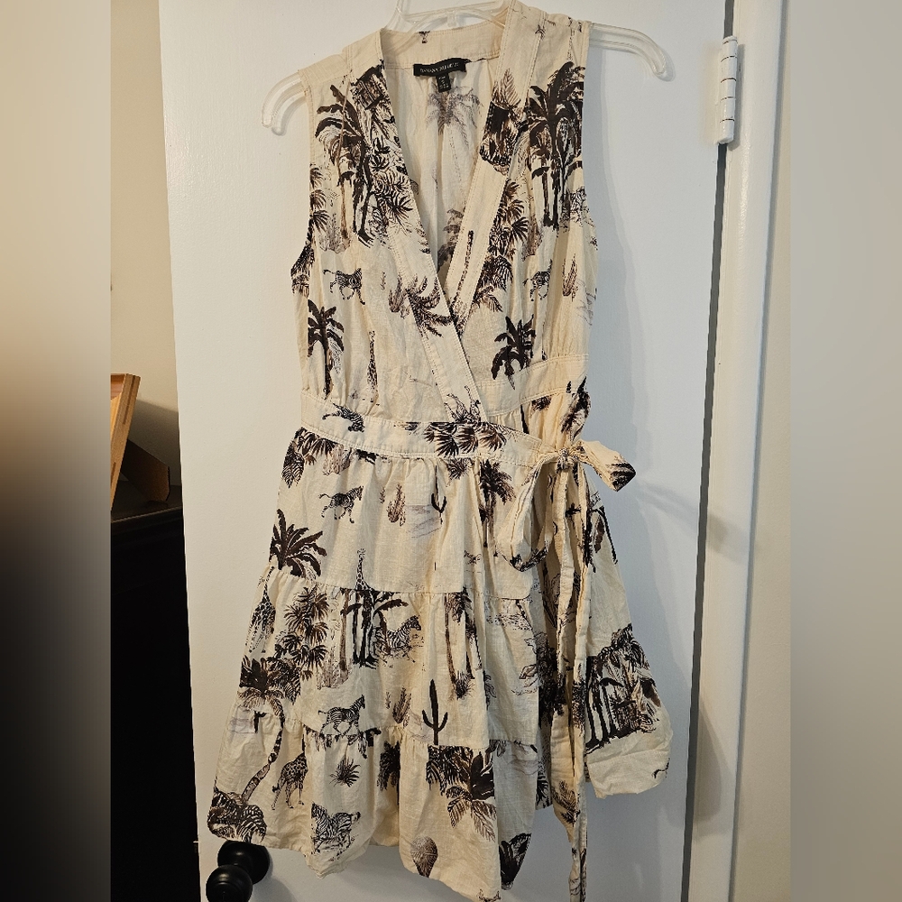Banana Republic Safari Print Wrap Dress (Petite)